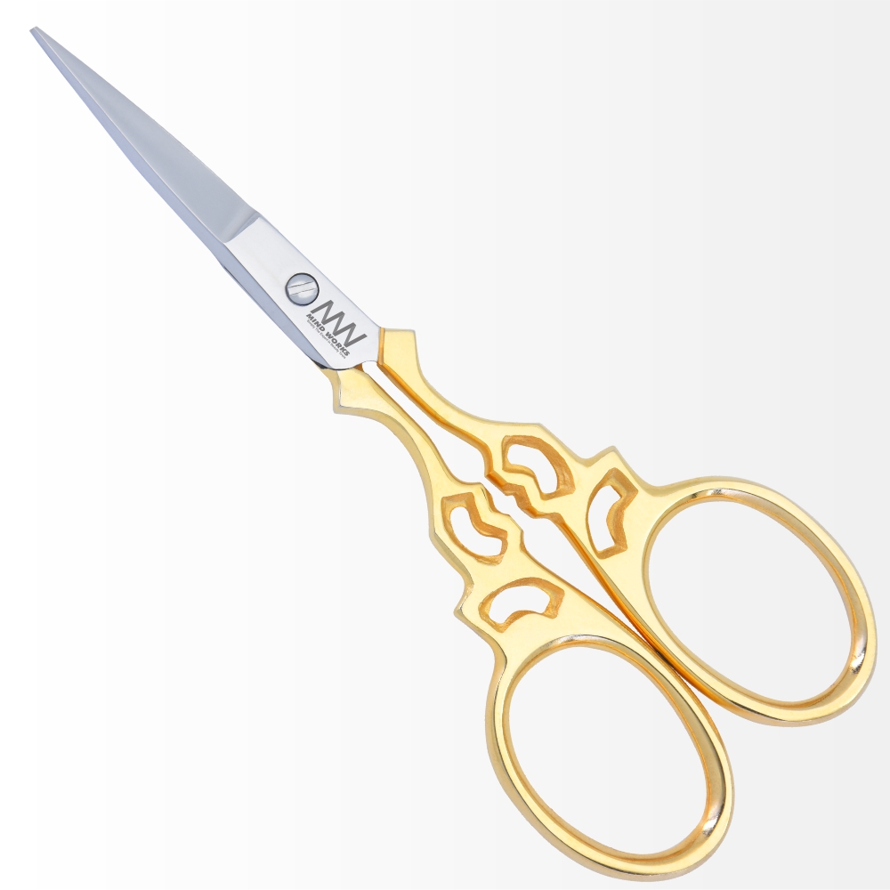 Stainless Steel Precision Eyebrow Scissor Gold Plated