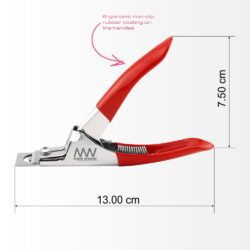 Stainless Steel Artificial Nail Tip Clipper Ergonomic Non-Slip Rubber Coated Handle