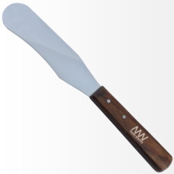 Stainless Steel Wide Curved Body Hair Removal Waxing Spatula Single Ended Wooden Handle