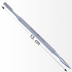 Alternative view of Stainless Steel Dual Head Flat & Arrow Point Cuticle Pusher And Nail Cleaner With Antiskid Secured Textured Grip