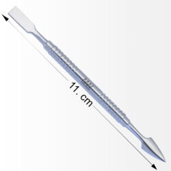 Alternative view of Stainless Steel Dual Head Flat & Arrow Point Cuticle Pusher And Nail Cleaner With Antiskid Secured Grooved Grip