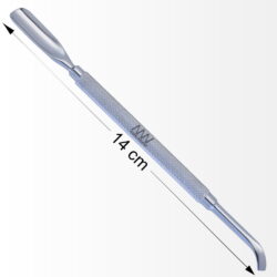 Alternative view of Stainless Steel Scooped & Curved Knife Dual Head Cuticle Pusher With Antiskid Secured Textured Grip