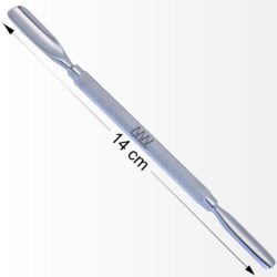 Alternative view of Stainless Steel Dual Scooped Head Cuticle Pusher With Antiskid Secured Textured Grip