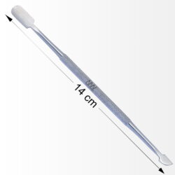 Alternative view of Stainless Steel Dual Head Cuticle Pusher & Knife With Antiskid Secured Textured Grip