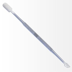 Stainless Steel Dual Head Cuticle Pusher & Knife With Antiskid Secured Textured Grip