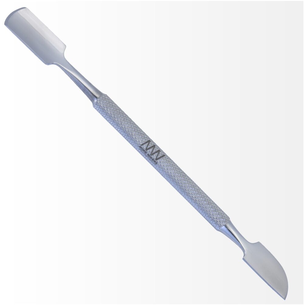 Stainless Steel Cuticle Pusher Scooped & Knife Ends With Antiskid Secured Textured Grip