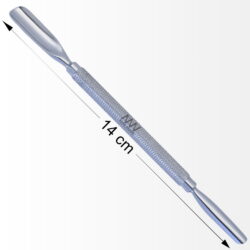 Alternative view of Stainless Steel Dual Scooped Head Cuticle Pusher With Antiskid Secured Textured Grip