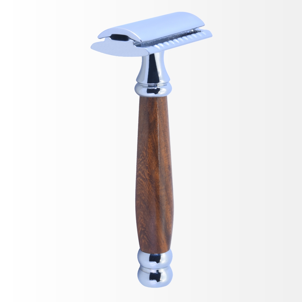 Heavy Duty Double Edge Safety Razor For Men With Wooden Handle