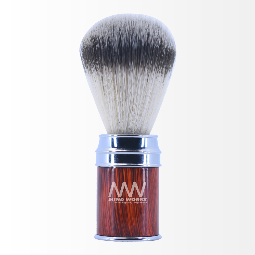 Professional Handmade Synthetic Shaving Brush for Men Stainless Steel Powder Coated Wood Style Handle
