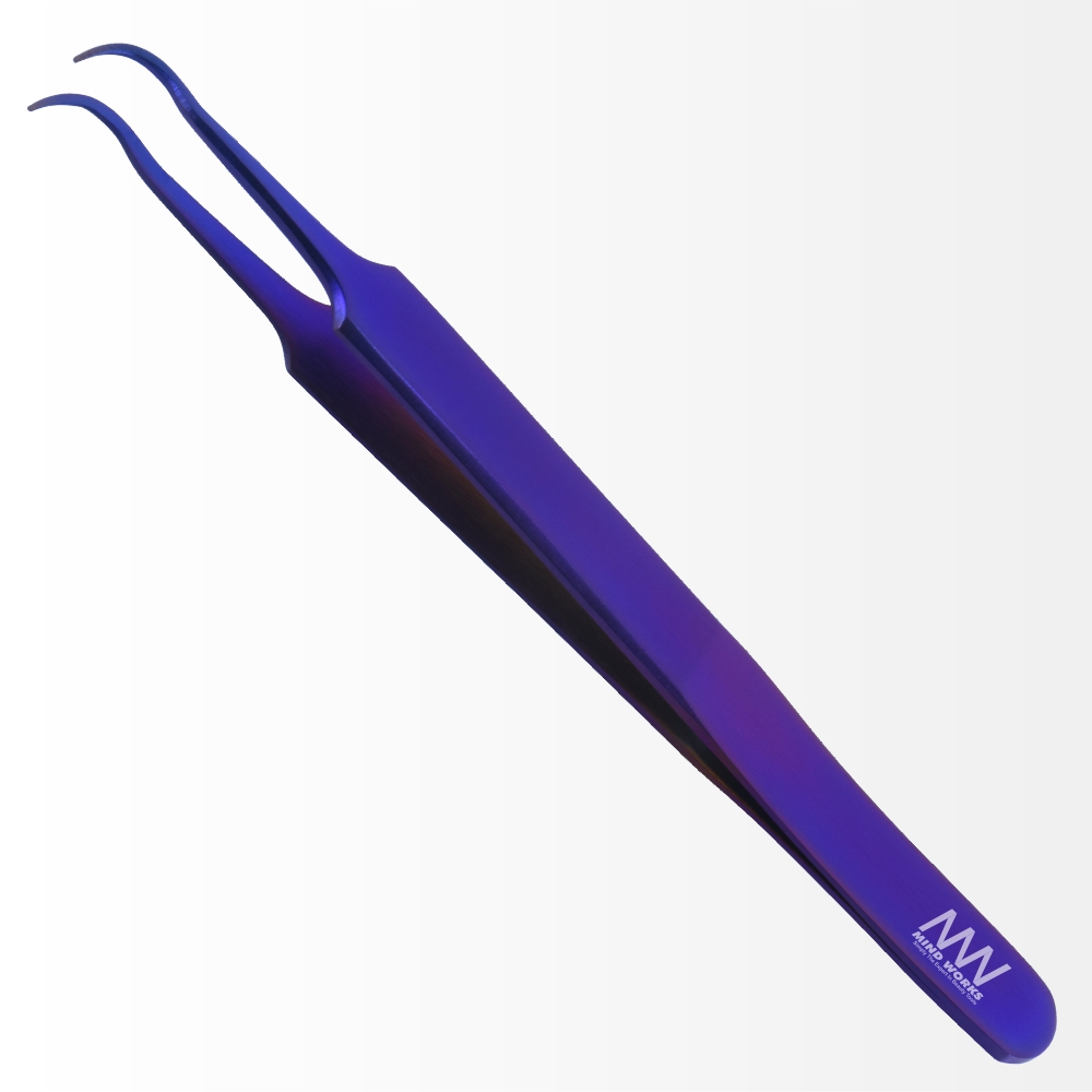 Precision Hook Type Volume Eyelash Extension Tweezer Purple Color Plasma Coated