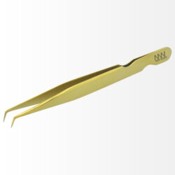 Alternative view of Precision L Type 75° Eyelash Extension Tweezer Gold Color Plasma Coated