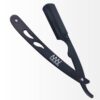Heavy Duty Stainless Steel Folding Barber Tools Shavette Straight Edge Shaving Razor With Black Color Plasma Coating