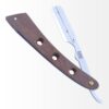 Heavy Duty Stainless Steel Folding Barber Tools Straight Edge Shaving Razor With Brown Color Stylish Wooden Handle